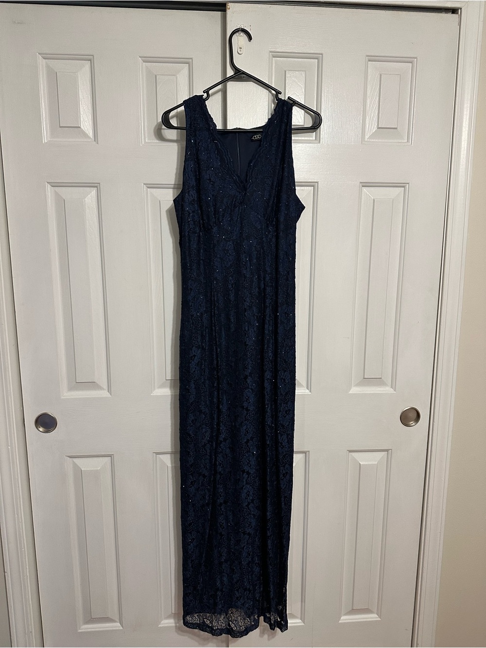 CDC Navy Lace Sleeveless V-Neck Wedding Gown